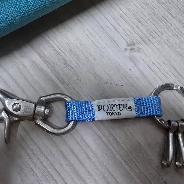 [BUNJANG] Porter Tokyo Key Holder Keyring Blue White / 요시다포터 PORTER TOKYO 키홀더 키링 블루 화이트 일본제