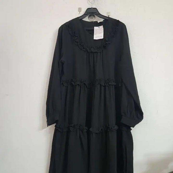 [BUNJANG] Black Frill Long Dress / 프릴 블랙 롱 원피스