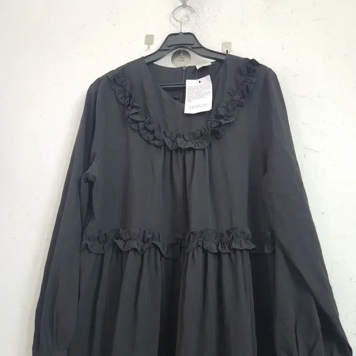 [BUNJANG] Black Frill Long Dress / 프릴 블랙 롱 원피스