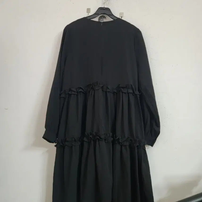 [BUNJANG] Black Frill Long Dress / 프릴 블랙 롱 원피스
