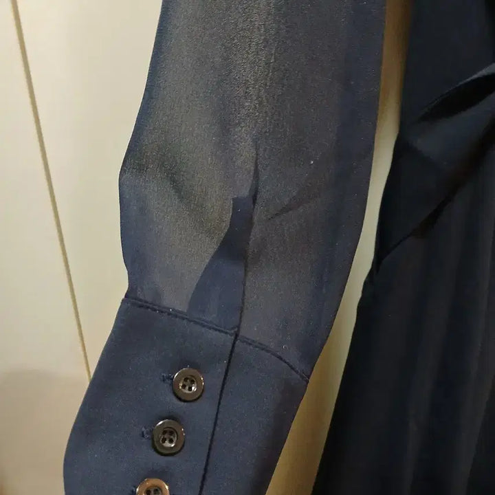 [BUNJANG] Navy Long Shirt Dress / 네이비 롱 셔츠 원피스 간절기용