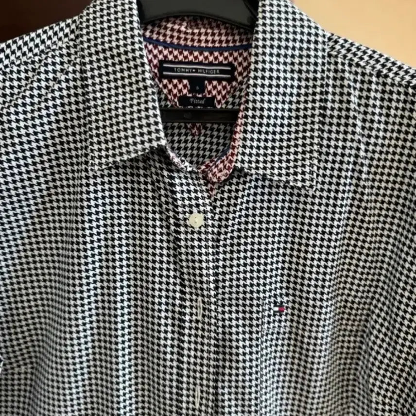 [BUNJANG] Tommy Hilfiger Houndstooth Check Blouse / 타미힐피거 실크블라우스 남방