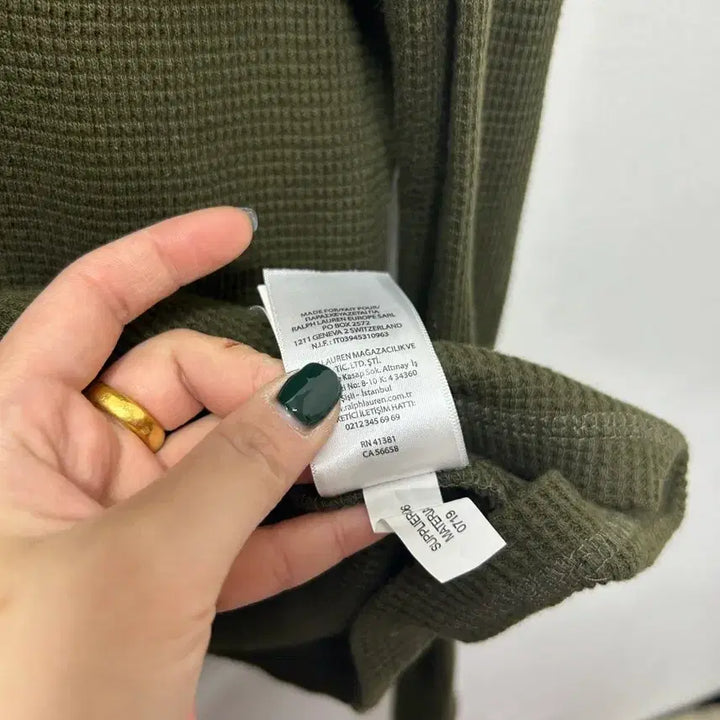 [BUNJANG] Polo Ralph Lauren Waffle Long Sleeve Olive XL / 폴로 랄프로렌 와플 긴팔티 올리브 XL