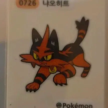 [BUNJANG] Pokemon Litten Tteokbokki Sticker / 포켓몬 냐오히트 띠부씰