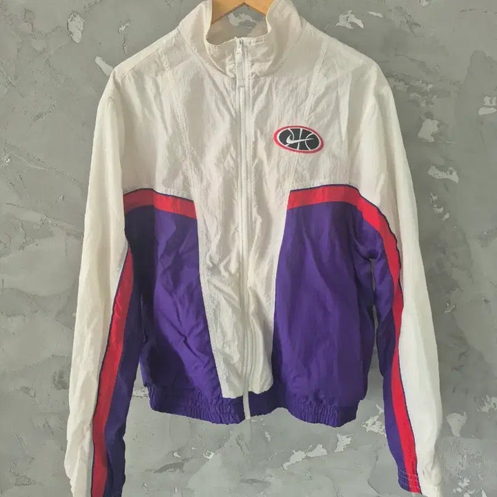 [BUNJANG] Nike White/Purple Windbreaker Jacket L / 나이키 화이트/퍼플 바람막이 점퍼 L