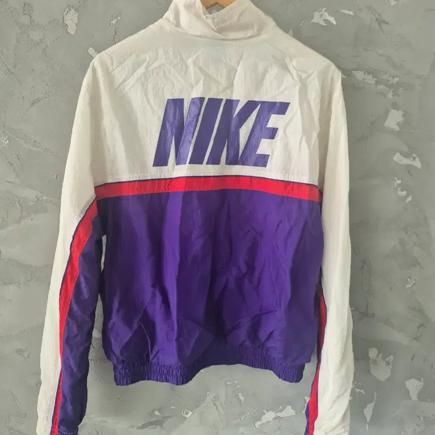 [BUNJANG] Nike White/Purple Windbreaker Jacket L / 나이키 화이트/퍼플 바람막이 점퍼 L