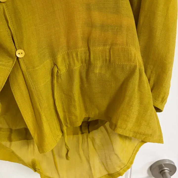 [BUNJANG] Vintage Mustard Floral Lace Blouse / (일본 수입 빈티지)블라우스 티셔츠 머스타드 꽃 레이스 레이온 M-L