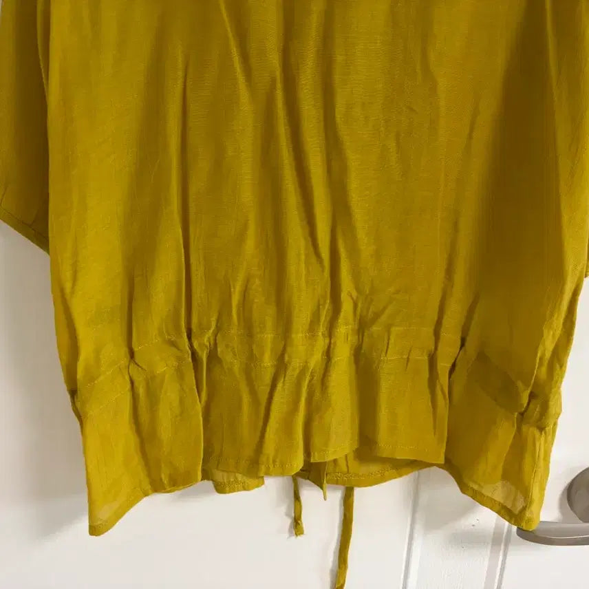 [BUNJANG] Vintage Mustard Floral Lace Blouse / (일본 수입 빈티지)블라우스 티셔츠 머스타드 꽃 레이스 레이온 M-L