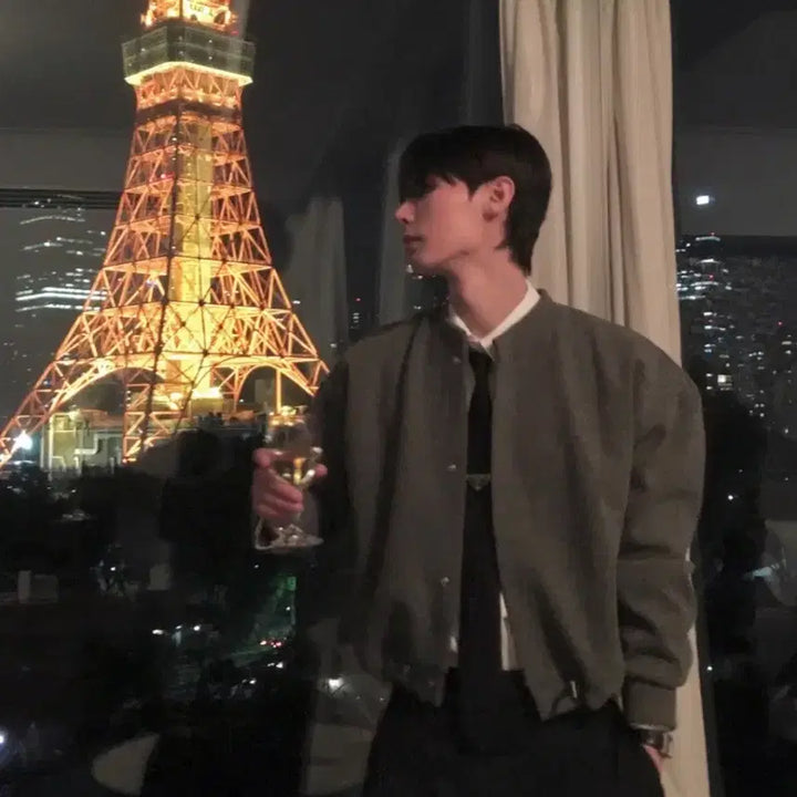 [BUNJANG] Minimal String Oversized Cropped Jacket Cardigan / 오버핏 미니멀 스트링 가디건 숏 크롭 자켓