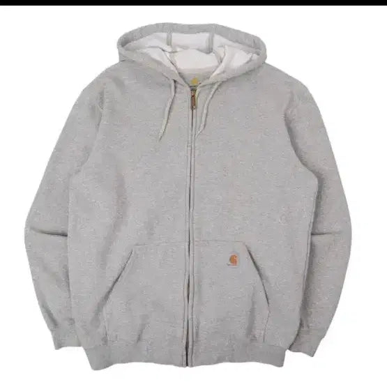 [BUNJANG] Carhartt Grey Hooded Zip-Up Sweatshirt / 칼하트 회색 후드 집업