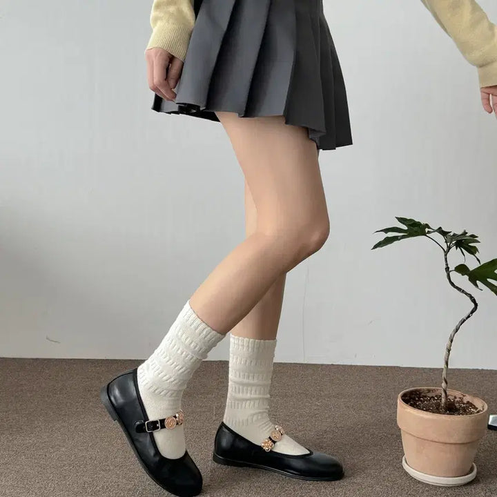 [BUNJANG] Black Embellished Strap Flat Shoes 5025 / (25,35,40,45,50,55)블랙 장식 스트랩 플랫슈즈 5025