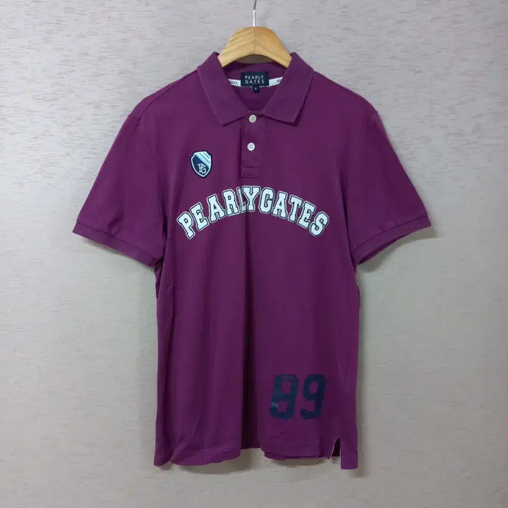[BUNJANG] Pearlygates Purple Short Sleeve Polo Shirt (Men) / B4-2/ 파리게이츠 퍼플 반팔 카라티 남성