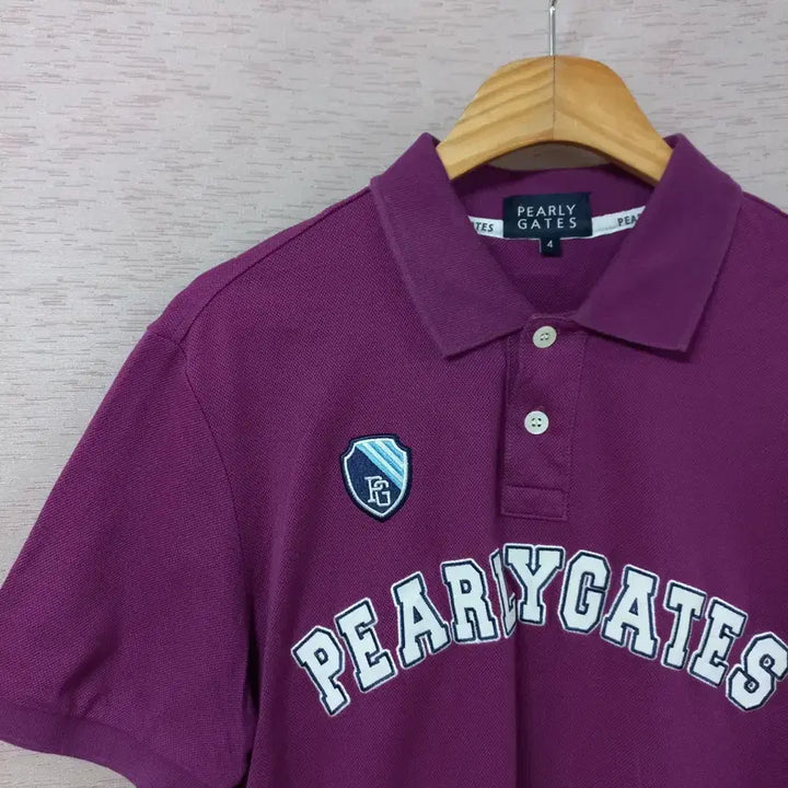 [BUNJANG] Pearlygates Purple Short Sleeve Polo Shirt (Men) / B4-2/ 파리게이츠 퍼플 반팔 카라티 남성