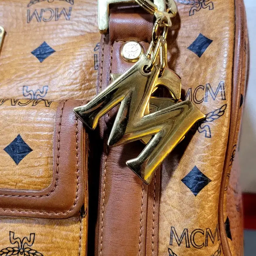 [BUNJANG] MCM Visetos Cognac Boston Tote Bag / 정품 MCM 비세토스 꼬냑 보스턴 토트백