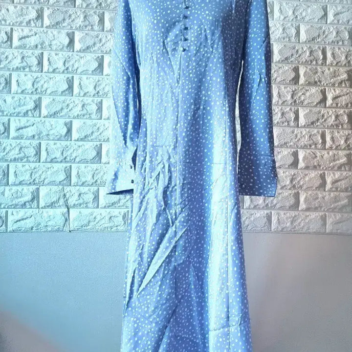 [BUNJANG] Unbranded Dot Pattern Sky Blue Long Dress / 잔잔 도트 롱 원피스 하늘색(새상품)