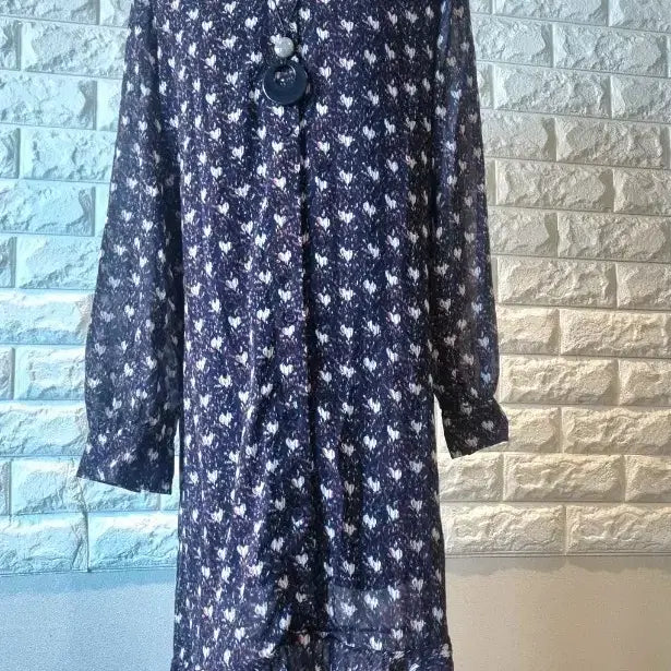 [BUNJANG] Floral Pattern Long Chiffon Dress / 플라워 패턴 롱 쉬폰원피스(새상품)