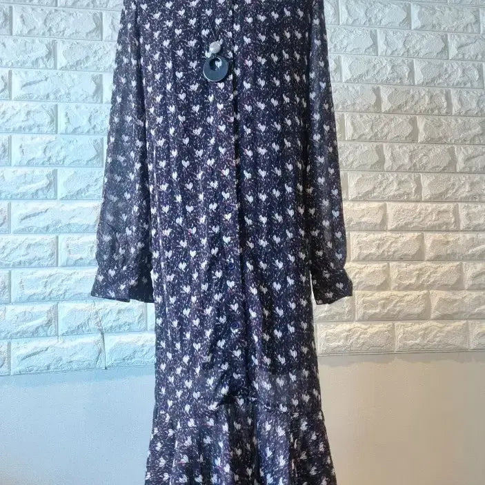 [BUNJANG] Floral Pattern Long Chiffon Dress / 플라워 패턴 롱 쉬폰원피스(새상품)