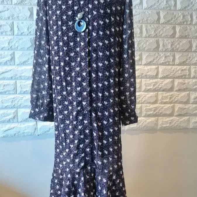 [BUNJANG] Floral Pattern Long Chiffon Dress / 플라워 패턴 롱 쉬폰원피스(새상품)