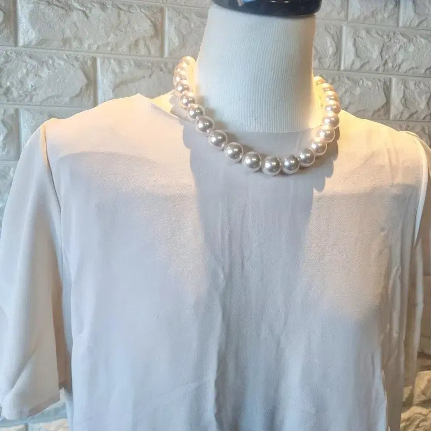 [BUNJANG] Ivory Pleated Long Dress / 아이보리 플리츠 롱 원피스(새상품)