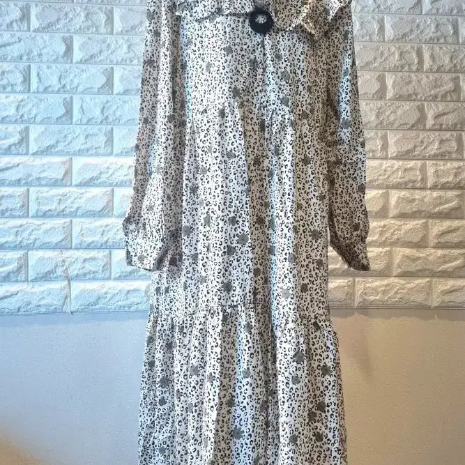[BUNJANG] Frill Collar Long Dress (New) / 프릴카라 롱원피스 (새상품)