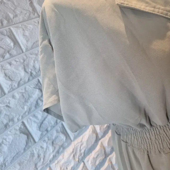 [BUNJANG] KARA Neck Shirring Long Dress / 카라넥 셔링 롱 원피스(새상품)