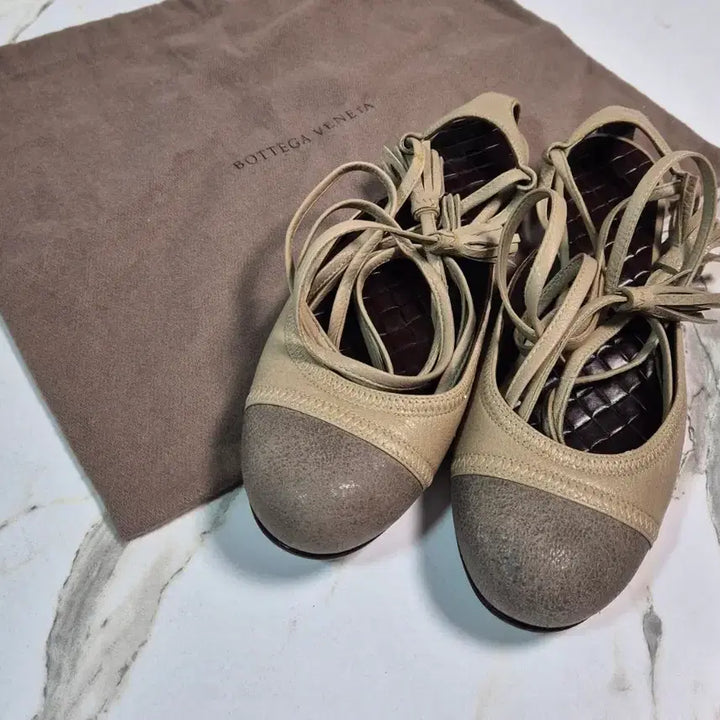 [BUNJANG] Bottega Veneta Leather Ballerina Flat Shoes 37 / (정품) 보테가베네타 레더 발레리나 플랫 슈즈 구두 37