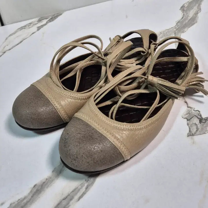 [BUNJANG] Bottega Veneta Leather Ballerina Flat Shoes 37 / (정품) 보테가베네타 레더 발레리나 플랫 슈즈 구두 37