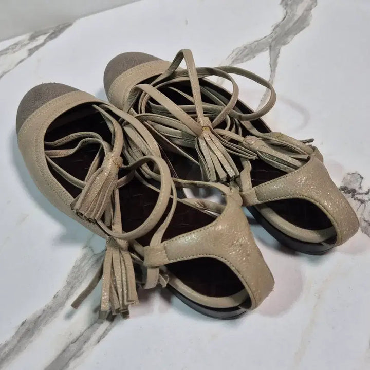 [BUNJANG] Bottega Veneta Leather Ballerina Flat Shoes 37 / (정품) 보테가베네타 레더 발레리나 플랫 슈즈 구두 37