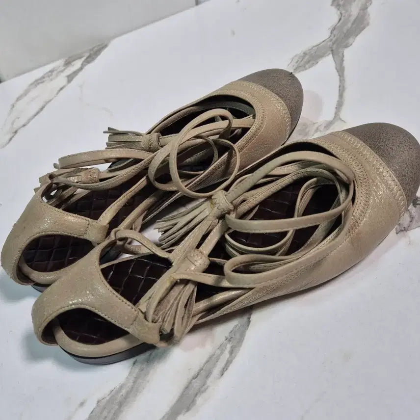 [BUNJANG] Bottega Veneta Leather Ballerina Flat Shoes 37 / (정품) 보테가베네타 레더 발레리나 플랫 슈즈 구두 37