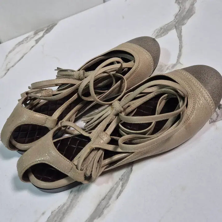 [BUNJANG] Bottega Veneta Leather Ballerina Flat Shoes 37 / (정품) 보테가베네타 레더 발레리나 플랫 슈즈 구두 37