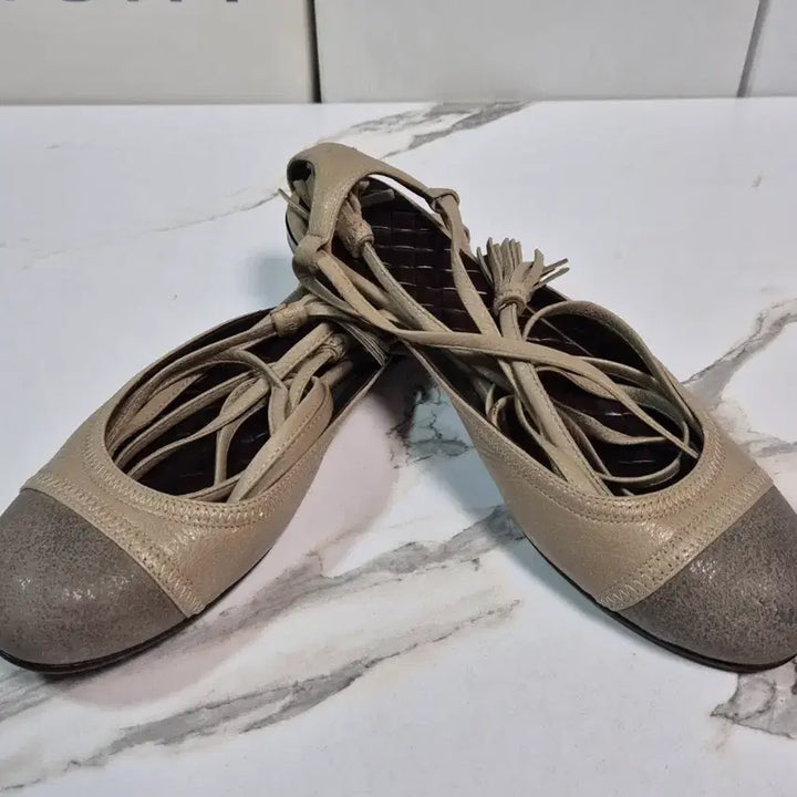 [BUNJANG] Bottega Veneta Leather Ballerina Flat Shoes 37 / (정품) 보테가베네타 레더 발레리나 플랫 슈즈 구두 37