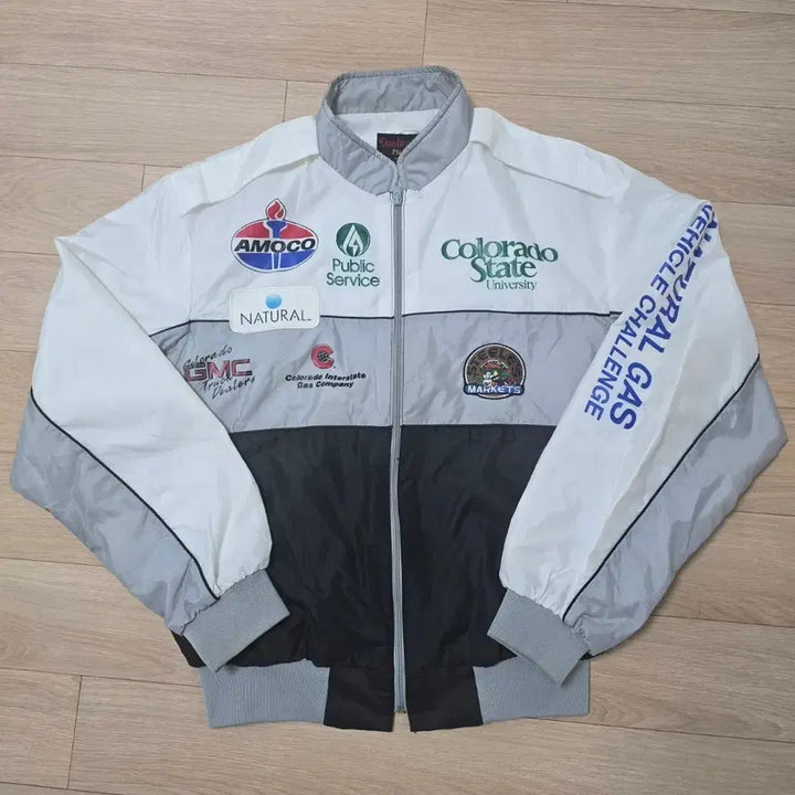 [BUNJANG] Dunbrooke Colorado State University Racing Crew Jacket - L / 90s USA Dunbrooke 멀티스폰서 패치 레이싱 크루 자켓 L