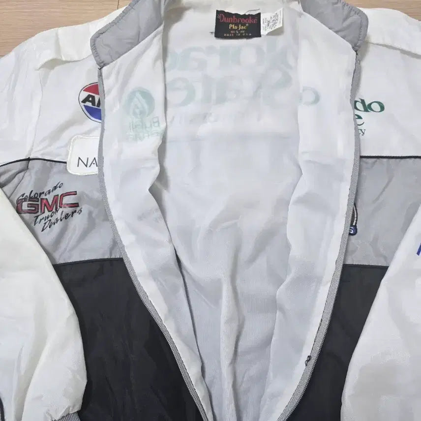 [BUNJANG] Dunbrooke Colorado State University Racing Crew Jacket - L / 90s USA Dunbrooke 멀티스폰서 패치 레이싱 크루 자켓 L