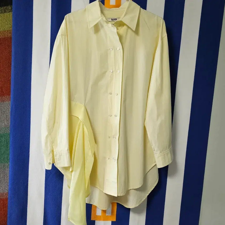 [BUNJANG] SJYP Light Yellow Unbalanced Shirt (Size S) / 정품] SJYP 라이트 옐로우 언밸런스 셔츠 (S사이즈/한섬)