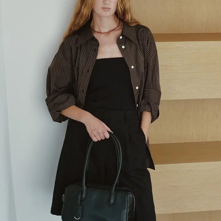 [BUNJANG] TAESEOUL Curve Tote Bag Black &amp; Pebble Onyx Charm / [새제품] 태서울 커브 토트백 블랙 &amp; 참 키링