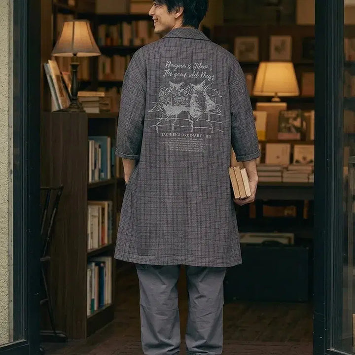 [BUNJANG] WACHIFIELD Dayan Embroidered Check Oversized Long Coat / [희귀/오버핏] WACHIFIELD 다얀 자수 체크 오버사이즈 롱코트
