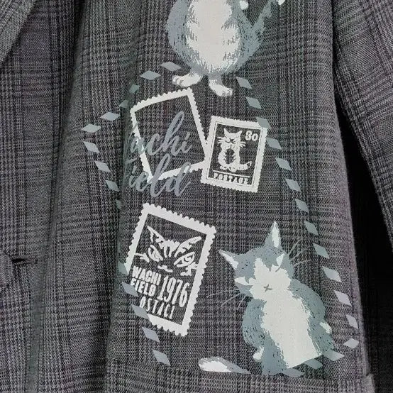 [BUNJANG] WACHIFIELD Dayan Embroidered Check Oversized Long Coat / [희귀/오버핏] WACHIFIELD 다얀 자수 체크 오버사이즈 롱코트