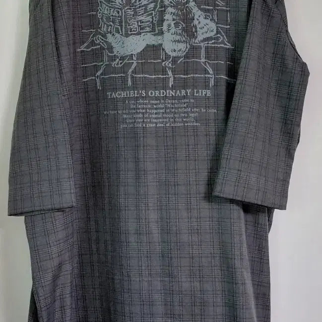 [BUNJANG] WACHIFIELD Dayan Embroidered Check Oversized Long Coat / [희귀/오버핏] WACHIFIELD 다얀 자수 체크 오버사이즈 롱코트