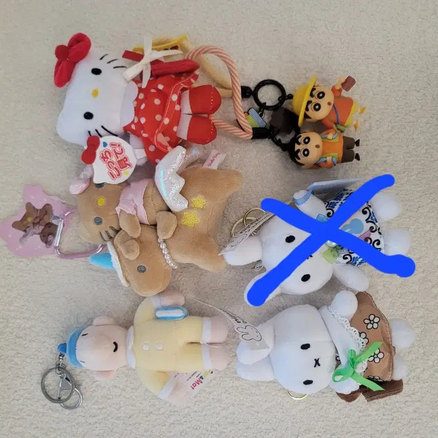 [BUNJANG] Crayon Shin-chan, Miffy, Hello Kitty, Pat &amp; Mat Keychain / 짱구, 미피,  키티, 패트앤매트 키링