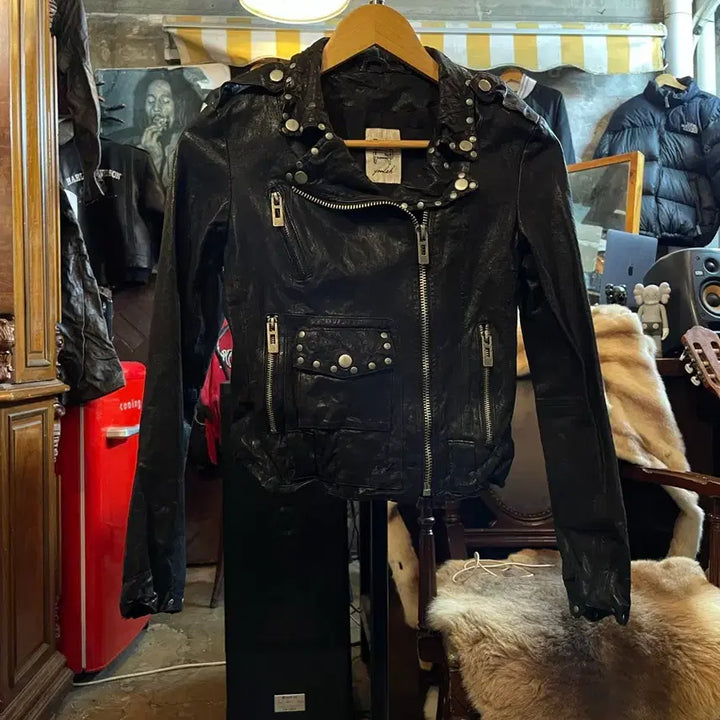 [SOLD OUT] YOULAH 램스킨 바이커 자켓 블랙