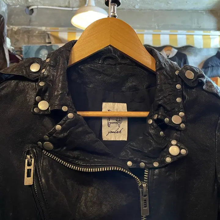 [SOLD OUT] YOULAH 램스킨 바이커 자켓 블랙