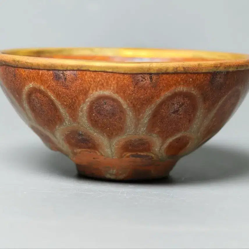 [BUNJANG] Chinese Antique Celadon Tenmoku Tea Bowl (Song Dynasty Style) / 금대 송대 공어명 금테 천목다완 중국도자기 수집품 고미술품 골동품