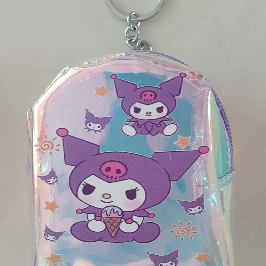 [BUNJANG] Kuromi Hologram Coin Wallet Keyring Pouch / 쿠로미 홀로그램 동전 지갑 키링 파우치 새상품