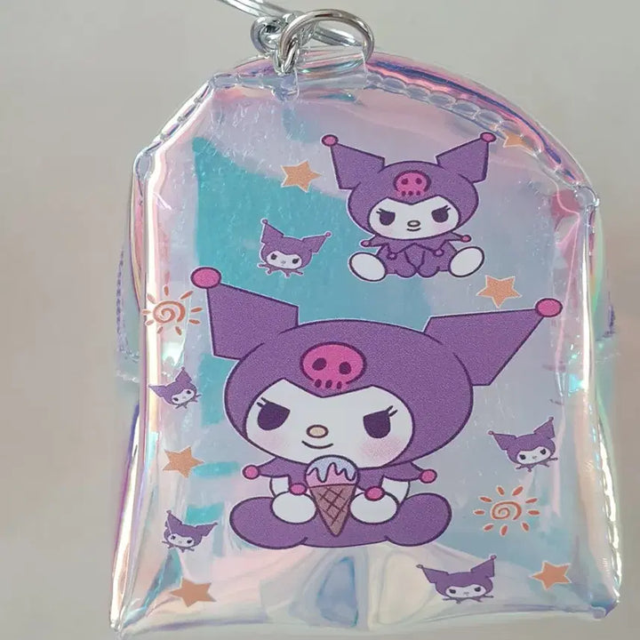 [BUNJANG] Kuromi Hologram Coin Wallet Keyring Pouch / 쿠로미 홀로그램 동전 지갑 키링 파우치 새상품