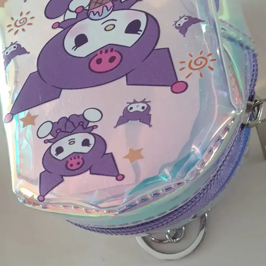 [BUNJANG] Kuromi Hologram Coin Wallet Keyring Pouch / 쿠로미 홀로그램 동전 지갑 키링 파우치 새상품