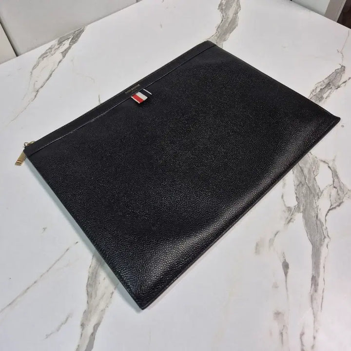 [BUNJANG] Thom Browne Pebbled Grain Leather Black Clutch Bag / (정품) 톰브라운 페블 그레인 블랙 클러치 백