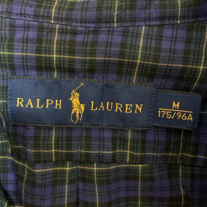 [BUNJANG] Polo Ralph Lauren Purple Green Checkered Shirt / M 폴로랄프로렌 퍼플 그린 체크 셔츠 남방
