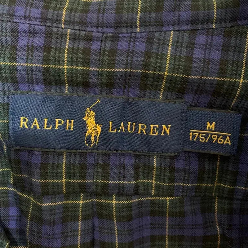 [BUNJANG] Polo Ralph Lauren Purple Green Checkered Shirt / M 폴로랄프로렌 퍼플 그린 체크 셔츠 남방