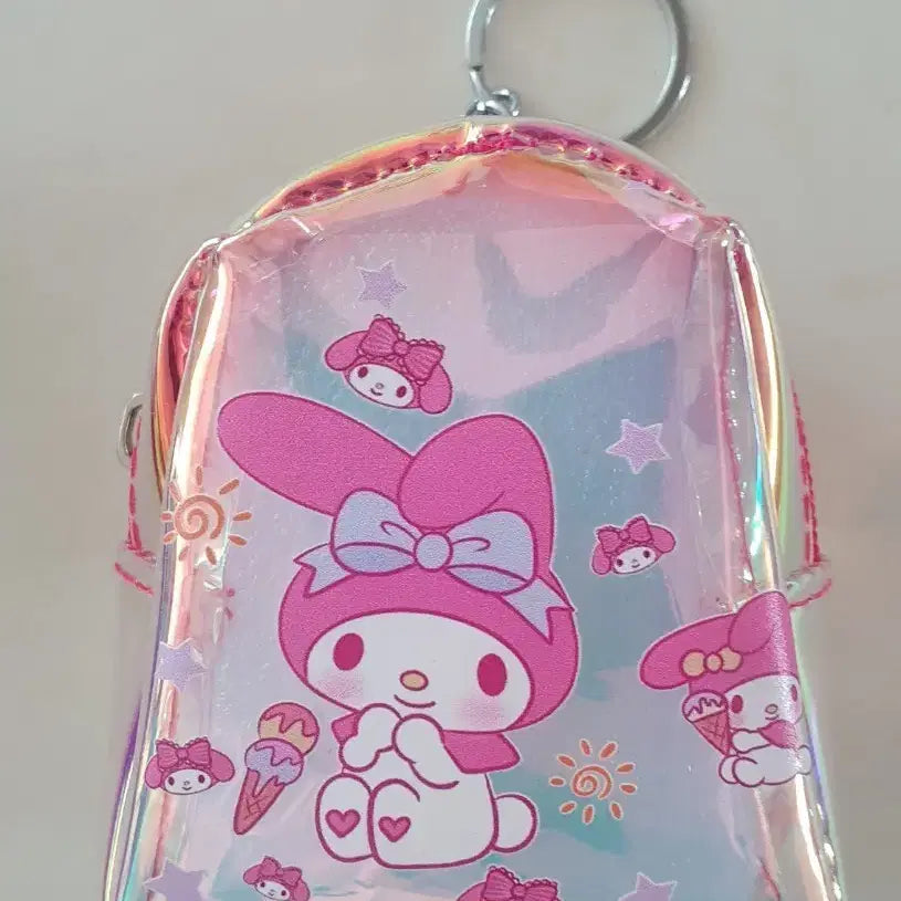 [BUNJANG] My Melody Hologram Coin Purse Keychain / 마이멜로디 홀로그램 동전지갑 파우치 키링 새상품