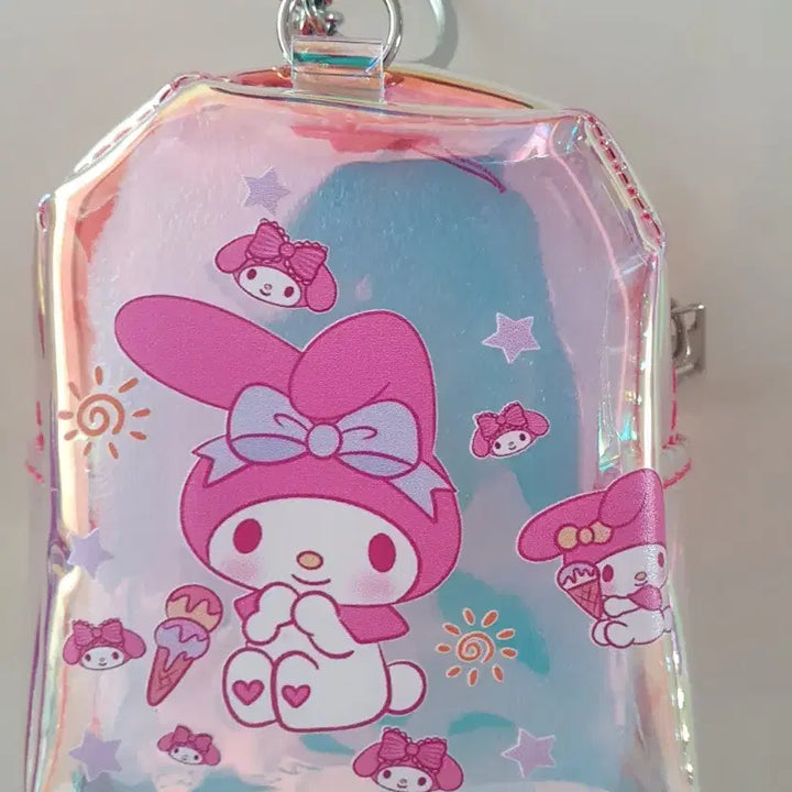 [BUNJANG] My Melody Hologram Coin Purse Keychain / 마이멜로디 홀로그램 동전지갑 파우치 키링 새상품